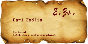 Egri Zsófia névjegykártya